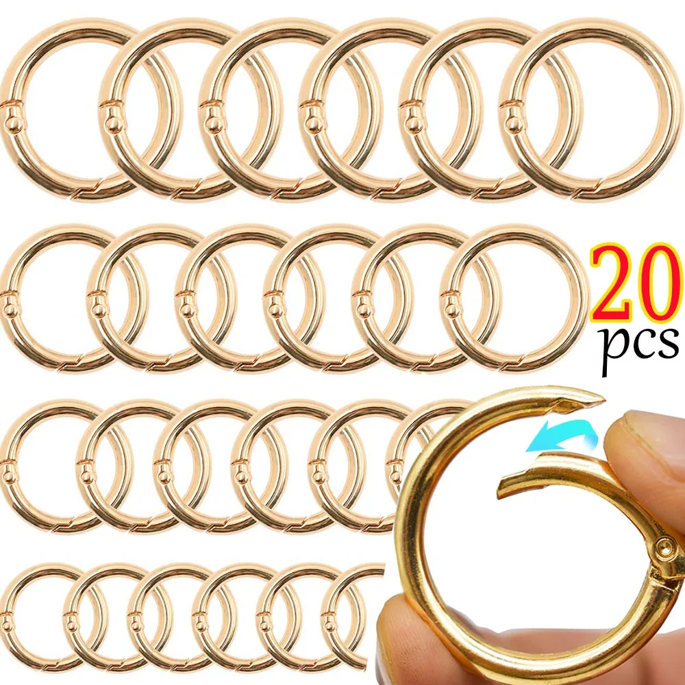 20Pcs/lot Metal O Ring Spring Clasps Openable Round Carabiner Keychain Bag Clip Hook Dog Chain Buckles Connector For DIY Jewelry
20Pcs/lot Metal O Ring Spring Clasps Openable Round Carabiner Keychain Bag Clip Hook Dog Chain Buckles Connector For DIY Jewelry