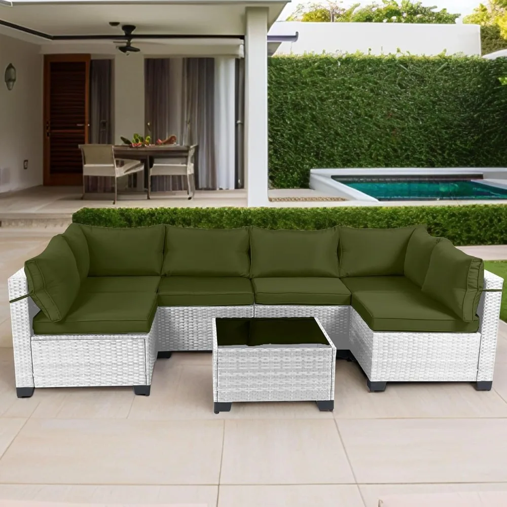 7 Pieces Outdoor Patio Furniture Set, Rattan Conversation Sectional Set, with Tea Table, Garden Furnitures Sets
7 Pieces Outdoor Patio Furniture Set, Rattan Conversation Sectional Set, with Tea Table, Garden Furnitures Sets