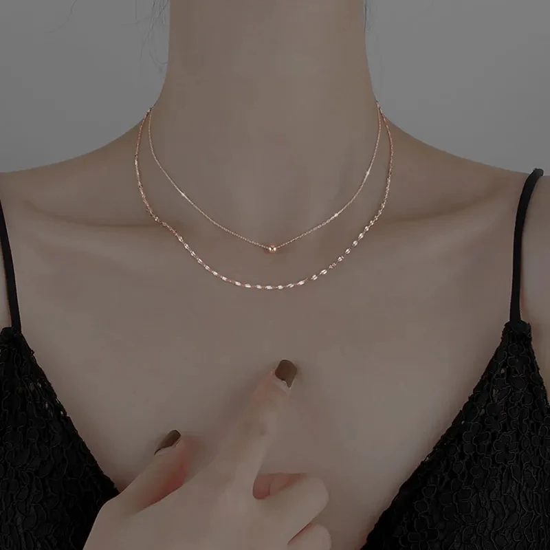 925 Sterling Silver Fashion New Double-layer Circle Round Bead Pendant Necklace for Women Choker Clavicle Chain Fine Jewely
925 Sterling Silver Fashion New Double-layer Circle Round Bead Pendant Necklace for Women Choker Clavicle Chain Fine Jewely