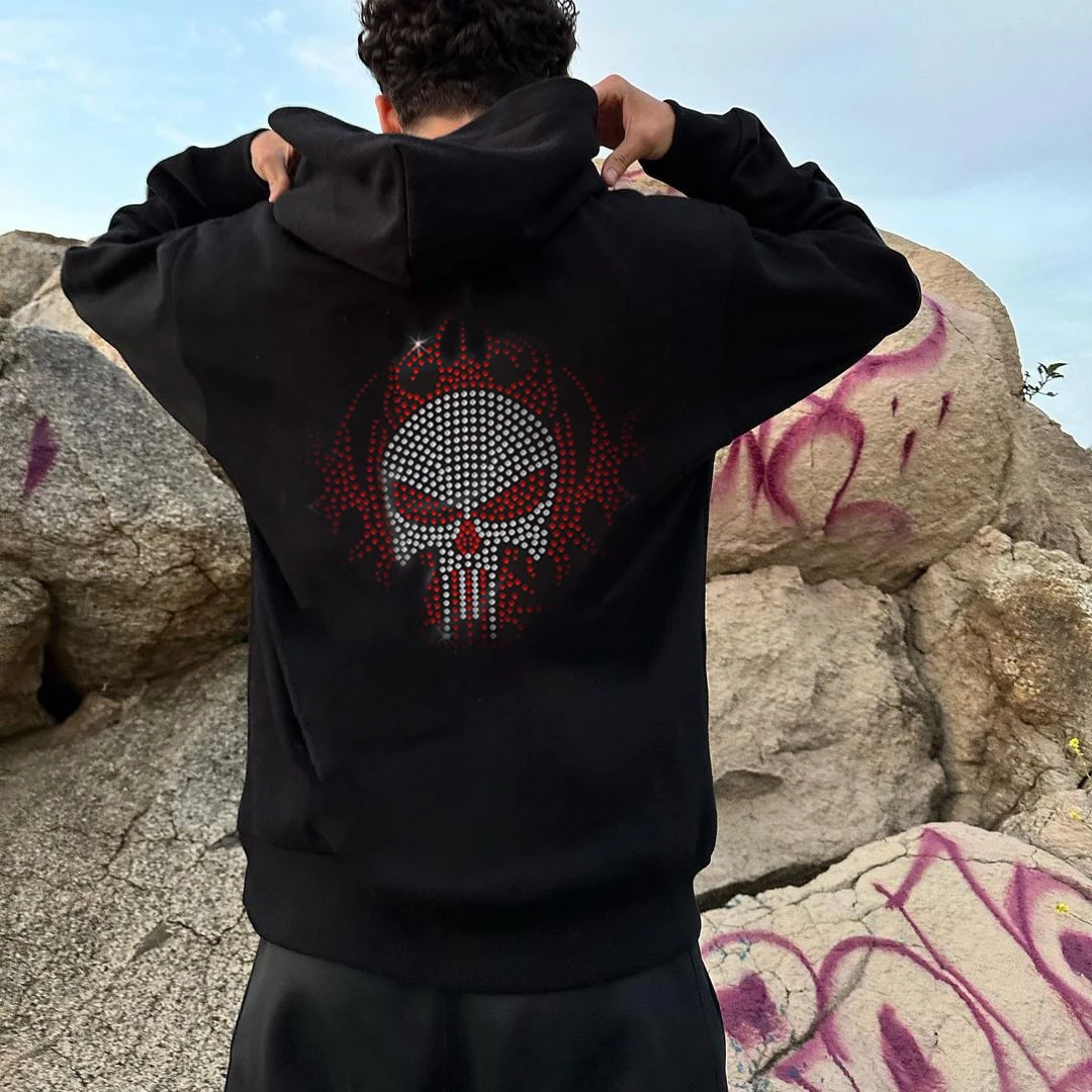 Winter Mens Loose Sweatshirt Hoodies Black Skull Rhinestone Hoody Male Casual Warm Draily Jacket Coats Women Unisex Pullover
Winter Mens Loose Sweatshirt Hoodies Black Skull Rhinestone Hoody Male Casual Warm Draily Jacket Coats Women Unisex Pullover