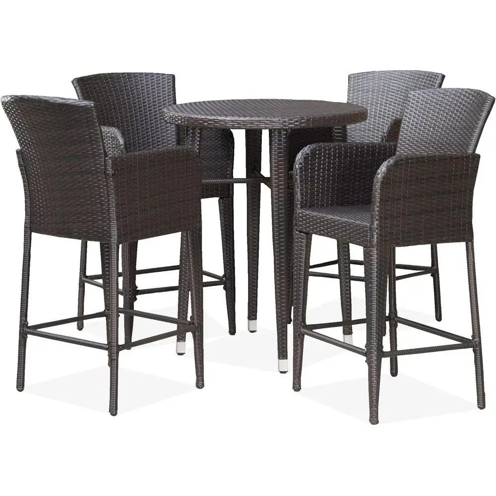 32.5 Round Outdoor Wicker Bar Table Set, 5-Piece, Multibrown
32.5 Round Outdoor Wicker Bar Table Set, 5-Piece, Multibrown
