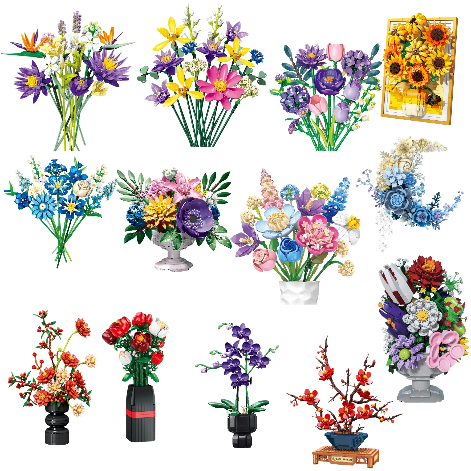 Colorful Mixed Flower Bouquet Building Blocks Vase Set DIY Artificial Plant Gift for Girls Mom Kids Valentine's Day Mother's Day
Colorful Mixed Flower Bouquet Building Blocks Vase Set DIY Artificial Plant Gift for Girls Mom Kids Valentine's Day Mother's Day