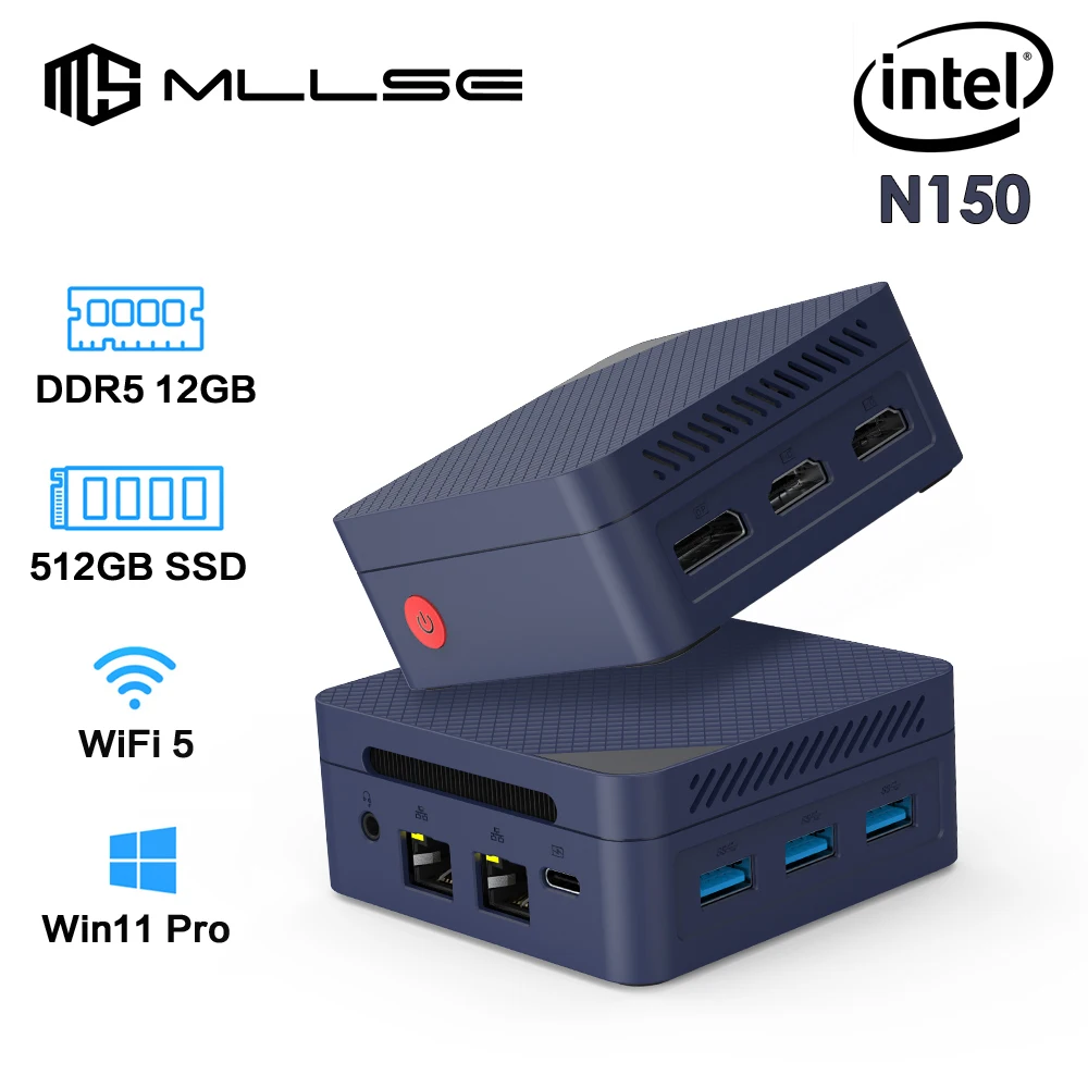 MLLSE G2 Pro Mini PC Intel N150 LPDDR5 12GB RAM 512GB ROM Windows 11 Pro Dual Band WiFi 5 BT5.2 Desktop Gaming Computer Gamer
MLLSE G2 Pro Mini PC Intel N150 LPDDR5 12GB RAM 512GB ROM Windows 11 Pro Dual Band WiFi 5 BT5.2 Desktop Gaming Computer Gamer