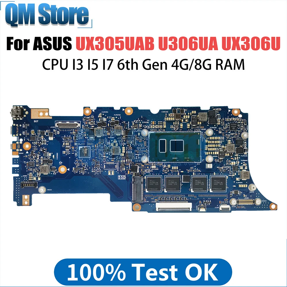 UX305UAB Mainboard For ASUS U306UA UX306U UX306 Laptop Motherboard With i3-6100U i5-6200U i7-6500U CPU 4G 8G-RAM
UX305UAB Mainboard For ASUS U306UA UX306U UX306 Laptop Motherboard With i3-6100U i5-6200U i7-6500U CPU 4G 8G-RAM