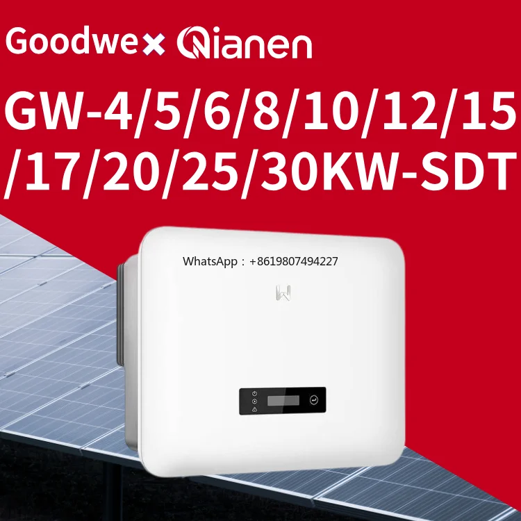 Сетевой солнечный инвертор GW-4/5/6/8/10/12/15/17/20/25/30KW-SDT-1, трехфазный, 2MPPT, вход 360В, выход 50/60Гц, КПД 98,1%
Сетевой солнечный инвертор GW-4/5/6/8/10/12/15/17/20/25/30KW-SDT-1, трехфазный, 2MPPT, вход 360В, выход 50/60Гц, КПД 98,1%