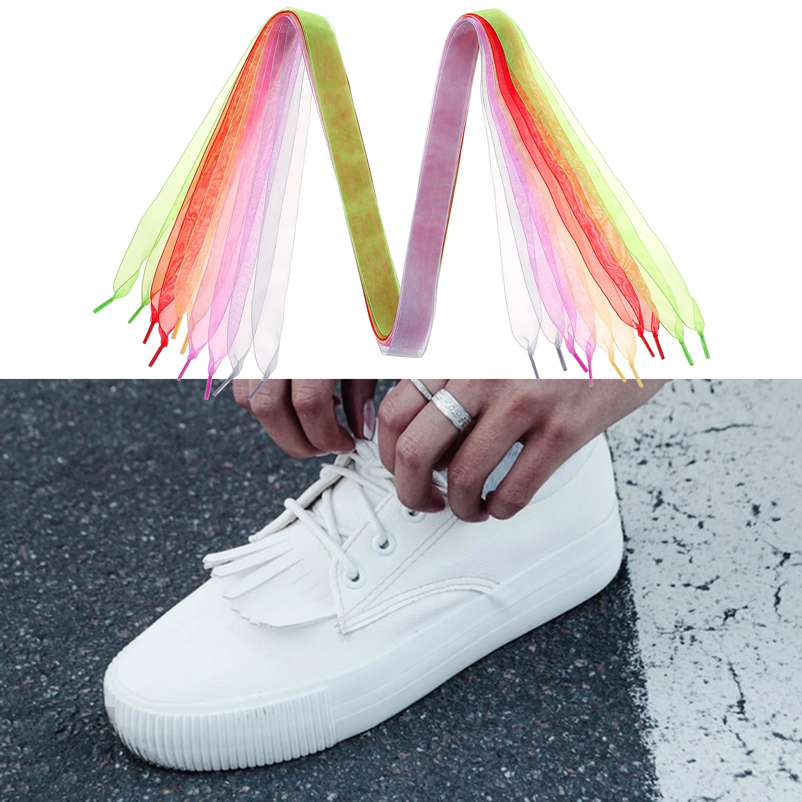 5Pcs Fat Ribbon Shoelaces Colored Chiffon Wide Flat Shoe Strings for Sneakers Women Ribbon Shoe Laces Chiffon Shoelaces 
5Pcs Fat Ribbon Shoelaces Colored Chiffon Wide Flat Shoe Strings for Sneakers Women Ribbon Shoe Laces Chiffon Shoelaces