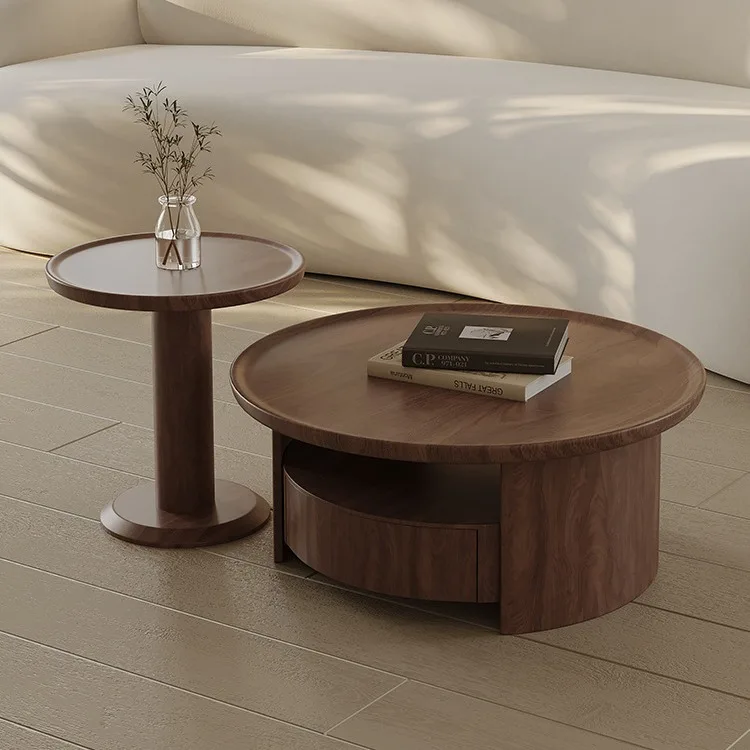Wabi-**** wind walnut coffee table living room home design sense small apartment round coffee table medieval minimalist
Wabi-**** wind walnut coffee table living room home design sense small apartment round coffee table medieval minimalist