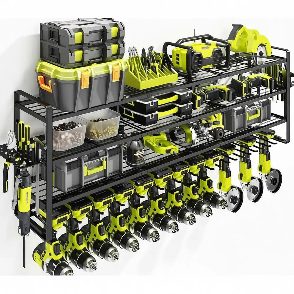 Large Power Tool Organizer Wall Mount, 13 Drill Holder, 4 Layer Rack, Tool Organizer, Storage Accessories, Garage, Gifts for Men
Large Power Tool Organizer Wall Mount, 13 Drill Holder, 4 Layer Rack, Tool Organizer, Storage Accessories, Garage, Gifts for Men