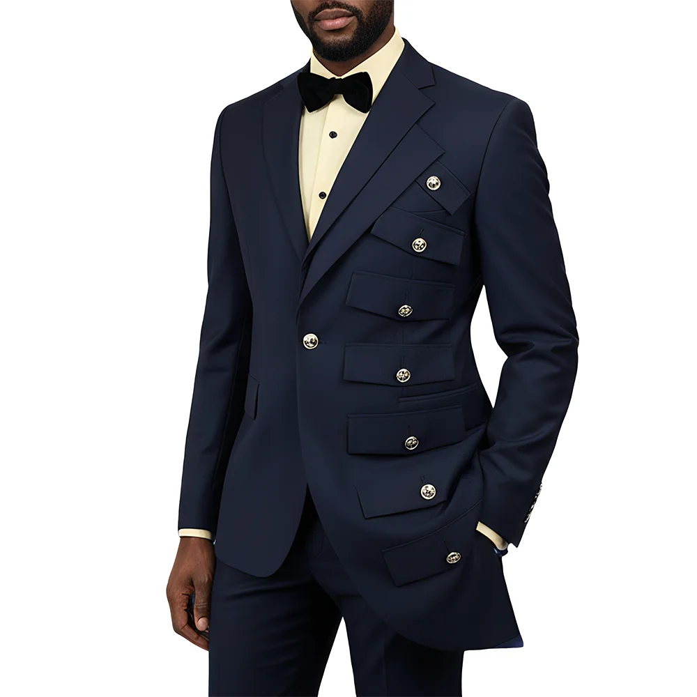 Men's 2-Piece Suit — Multi-Pocket Design — Wedding Groom's Tailcoat — Custom-Tailored Suit for Men — Elegant Party Attire
Men's 2-Piece Suit — Multi-Pocket Design — Wedding Groom's Tailcoat — Custom-Tailored Suit for Men — Elegant Party Attire