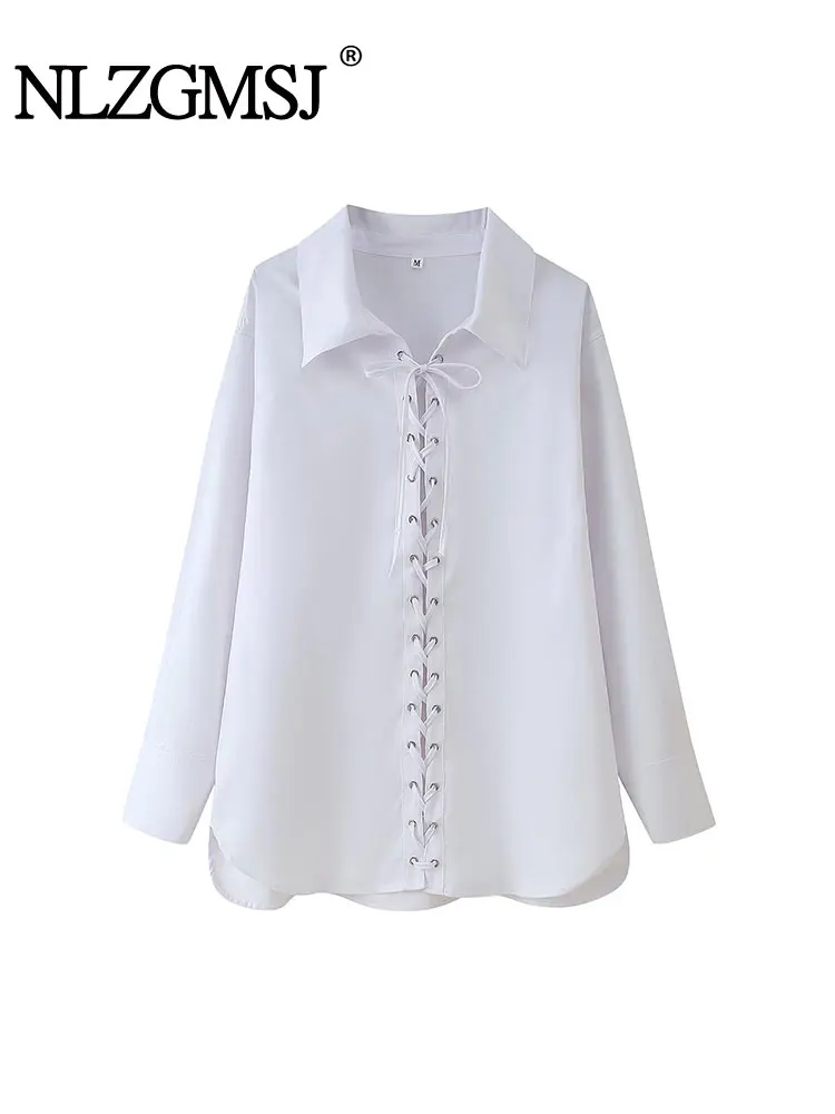 2025 Spring Summer Casual Chic Women's Blouse Lapel Long Puff Sleeve Loose Shirts New Fashion Lace Up Blouses
2025 Spring Summer Casual Chic Women's Blouse Lapel Long Puff Sleeve Loose Shirts New Fashion Lace Up Blouses