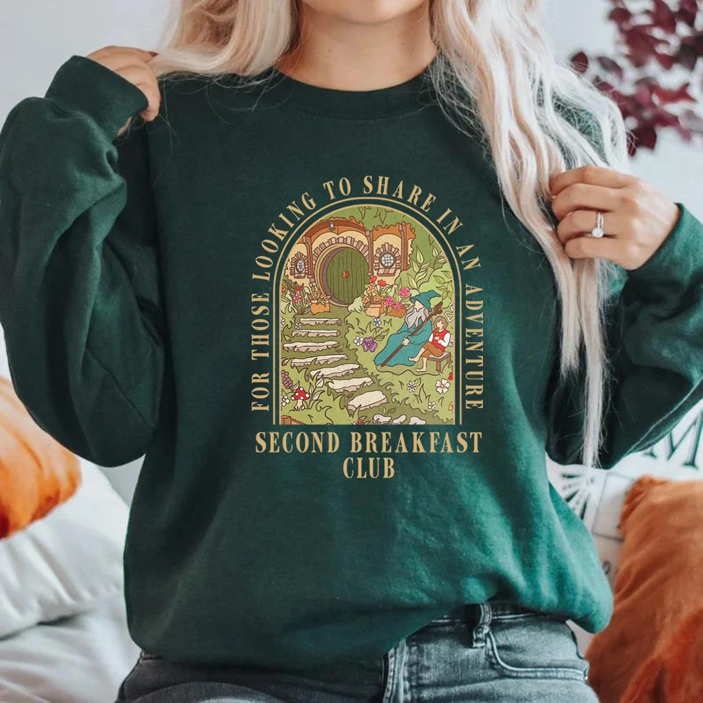 Second Breakfast Club Sweatshirt Adventure Bookish Hoodie Fantasy Book Lover Tops Unisex Long Sleeve Sweatshirt Bookish Merch
Second Breakfast Club Sweatshirt Adventure Bookish Hoodie Fantasy Book Lover Tops Unisex Long Sleeve Sweatshirt Bookish Merch
