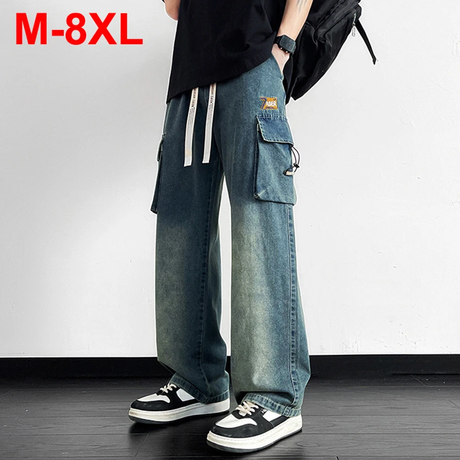 8XL Plus Size Men Jeans Blue Vintage Baggy Jeans Side Pocket Loose Straight Denim Pants 7XL Big Size
8XL Plus Size Men Jeans Blue Vintage Baggy Jeans Side Pocket Loose Straight Denim Pants 7XL Big Size
