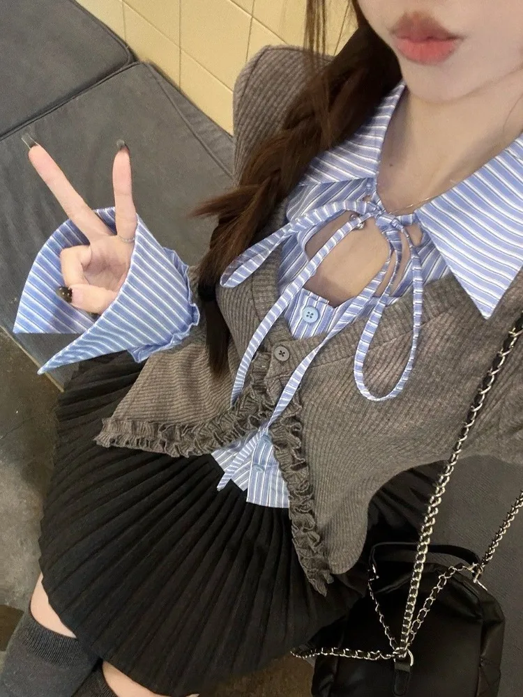 Винтажные рубашки в консервативном стиле, лоскутный кардиган, новинка весны 2024, вязаные топы Mujer Y2k, облегающее пальто с длинными рукавами, женский свитер
Винтажные рубашки в консервативном стиле, лоскутный кардиган, новинка весны 2024, вязаные топы Mujer Y2k, облегающее пальто с длинными рукавами, женский свитер