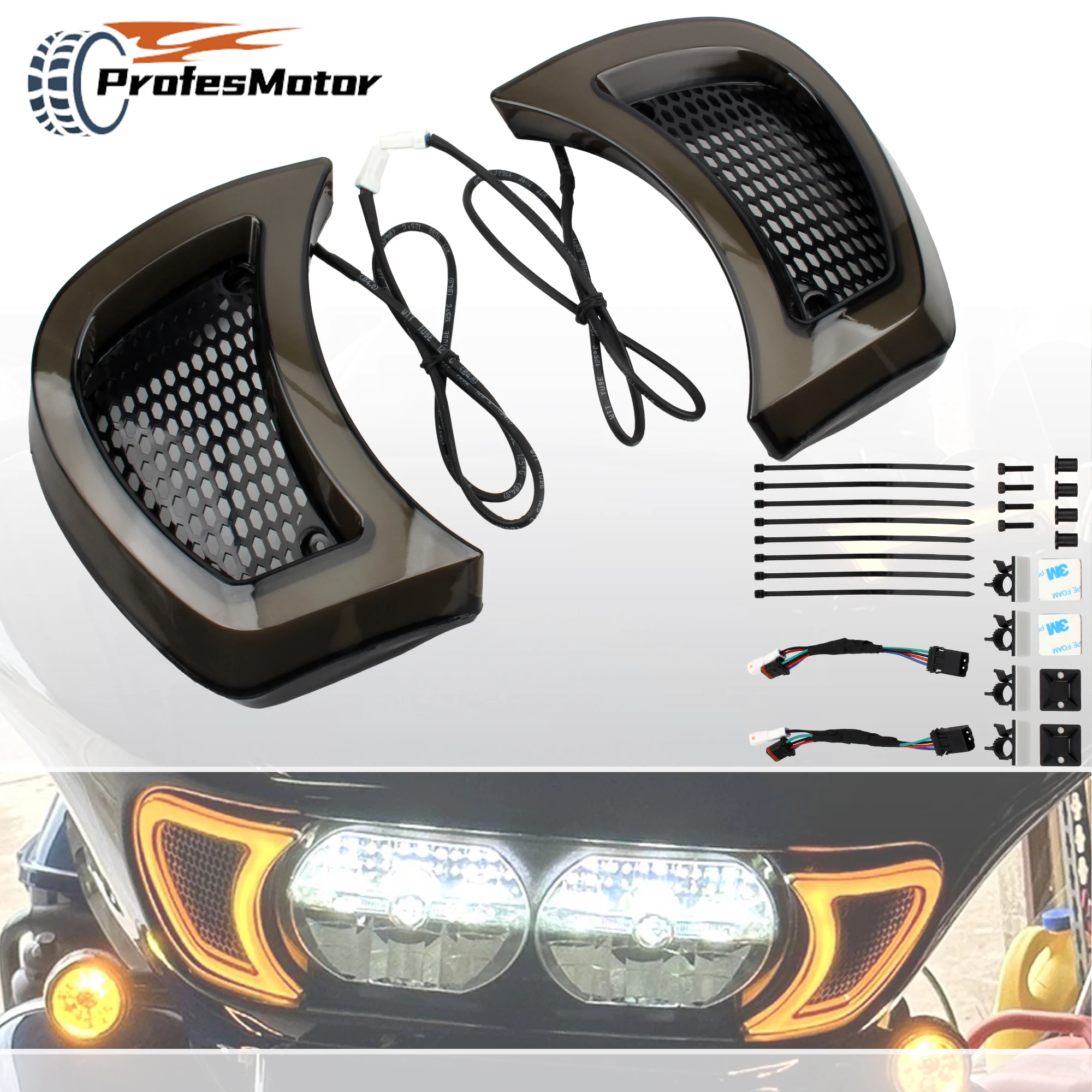 For Harley Motorcycle LED Headlight Vent Accent Turn Signal Light Indicator Side Lights FLTR FLTRX FLTRU FLTRK 2015-2023 Parts
For Harley Motorcycle LED Headlight Vent Accent Turn Signal Light Indicator Side Lights FLTR FLTRX FLTRU FLTRK 2015-2023 Parts