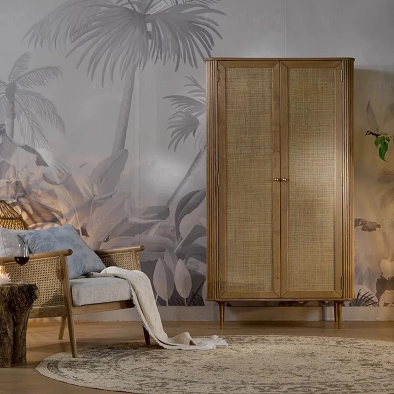 Medieval solid wood rattan wardrobe storage locker wabi sandy retro cabinet
Medieval solid wood rattan wardrobe storage locker wabi sandy retro cabinet