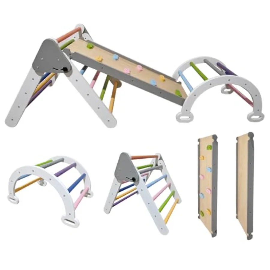 7 in 1 Rainbow Indoor Climbing Set for Toddlers Foldable Montessori Wooden Climber with Ramp and Arch Indoor Gym Playground Toy
7 in 1 Rainbow Indoor Climbing Set for Toddlers Foldable Montessori Wooden Climber with Ramp and Arch Indoor Gym Playground Toy