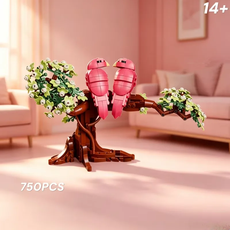 Hot Sale Ideas Series Love Birds 750PCS 3D Tree Cute Pink Bird Buliding Blocks Set Home Decor Ornament Festival Gifts For Adults
Hot Sale Ideas Series Love Birds 750PCS 3D Tree Cute Pink Bird Buliding Blocks Set Home Decor Ornament Festival Gifts For Adults