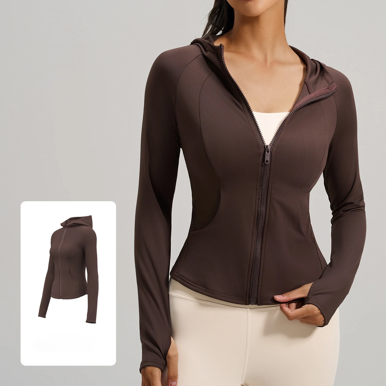 Women's Long Sleeve Zipper Sports Jacket Slim Fit Yoga Fitness Gym Workout Coat with Pockets Casual Hooded Sportswear for Women
Women's Long Sleeve Zipper Sports Jacket Slim Fit Yoga Fitness Gym Workout Coat with Pockets Casual Hooded Sportswear for Women