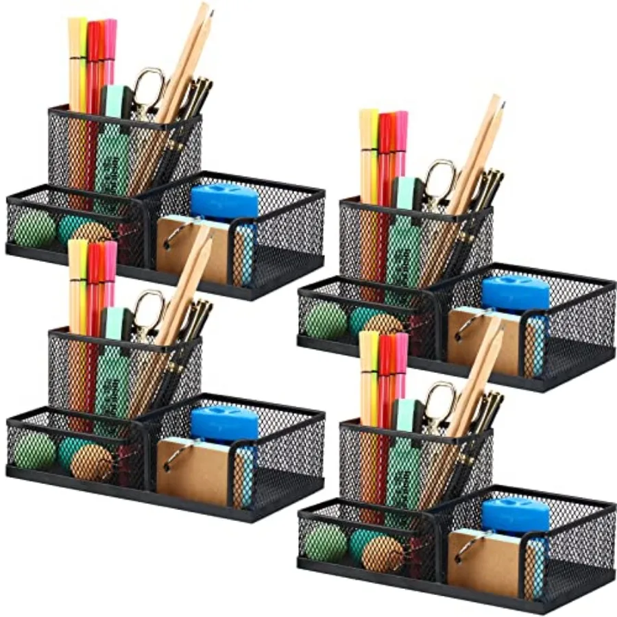 4 Pcs Mesh Desk Organizer 3 Compartments Mesh Pen Holder Sticky Notes Pencil Holder Metal Caddy Desk Pen Organizer for Desktop
4 Pcs Mesh Desk Organizer 3 Compartments Mesh Pen Holder Sticky Notes Pencil Holder Metal Caddy Desk Pen Organizer for Desktop