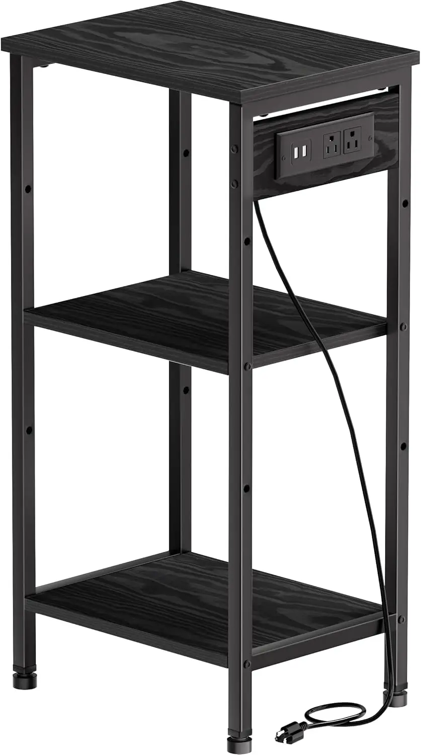 Tall Nightstand with Charging Station, 3 Tier Narrow Tall End Table with Storage, Slim Side Table with USB Ports and Outlets
Tall Nightstand with Charging Station, 3 Tier Narrow Tall End Table with Storage, Slim Side Table with USB Ports and Outlets