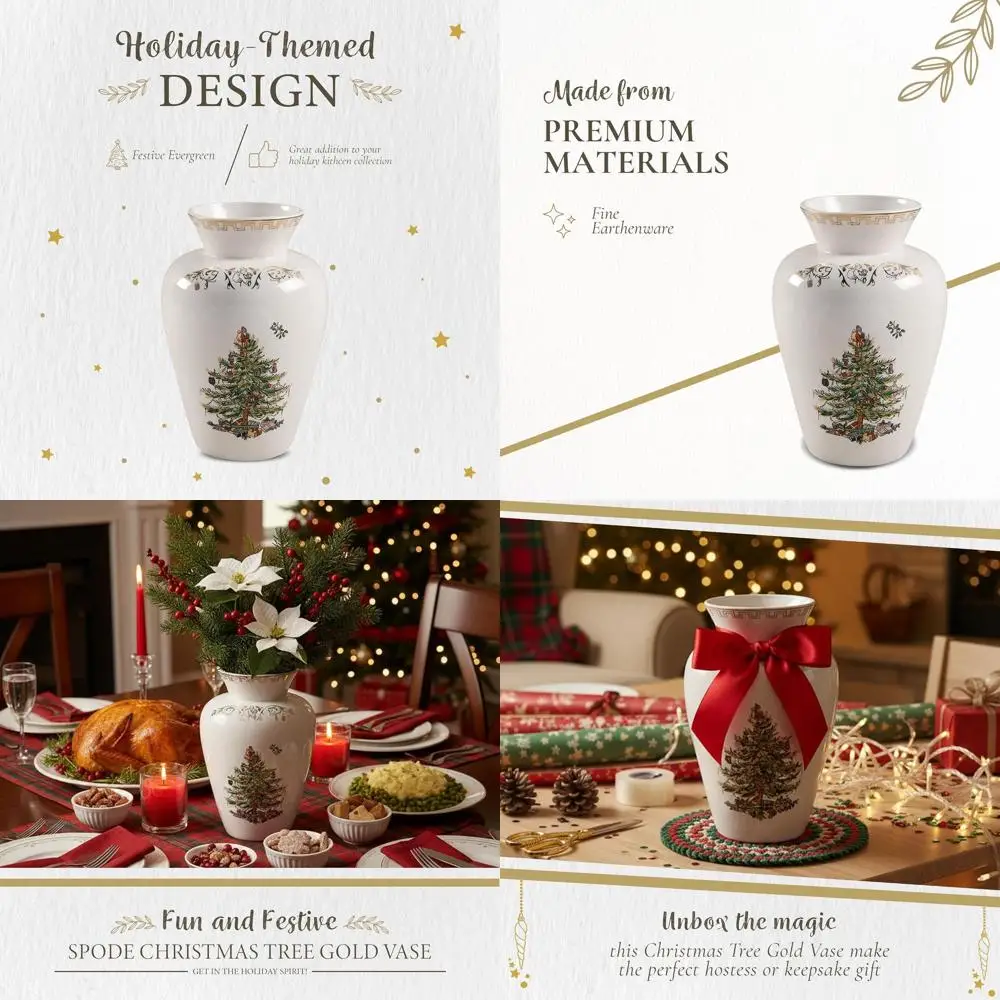 Elegant 8 Gold-Accented Porcelain Vase for Holiday Floral Arrangements & Table Decor
Elegant 8 Gold-Accented Porcelain Vase for Holiday Floral Arrangements & Table Decor