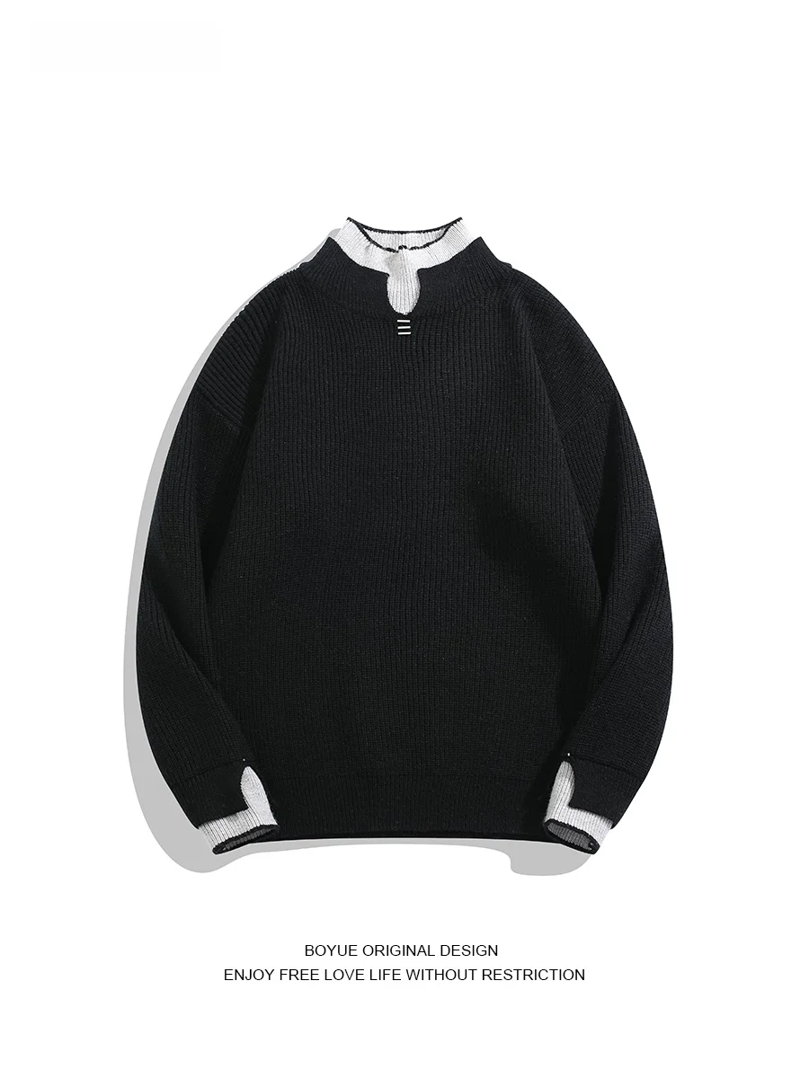 BOYUE Winter Knitted Sweater Collar Color Blo Design Men Women Simple ular Fake Two-Piece Top Casual Loose Fit Long Sve
BOYUE Winter Knitted Sweater Collar Color Blo Design Men Women Simple ular Fake Two-Piece Top Casual Loose Fit Long Sve