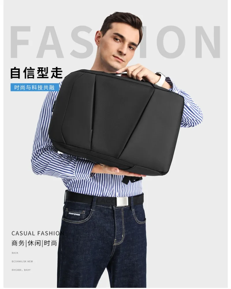 Black minimalist business laptop backpack with geometric front design water resistant fabric suitable for office commute work
Black minimalist business laptop backpack with geometric front design water resistant fabric suitable for office commute work
