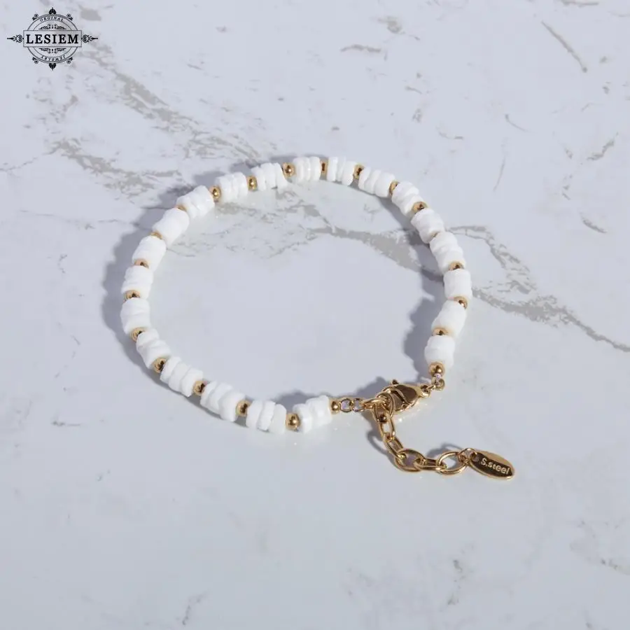 LESIEM floating charms 18KGP Gold plated Gentlewoman bracelets White Fritillaria Beaded Bracelet anchor floating charms
LESIEM floating charms 18KGP Gold plated Gentlewoman bracelets White Fritillaria Beaded Bracelet anchor floating charms