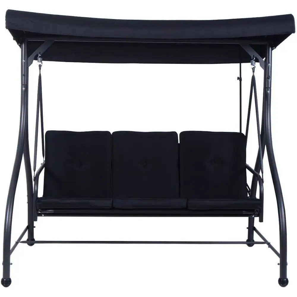 3-местный уличный гамак-качели черного цвета для мебели для патио и террасы
3-местный уличный гамак-качели черного цвета для мебели для патио и террасы