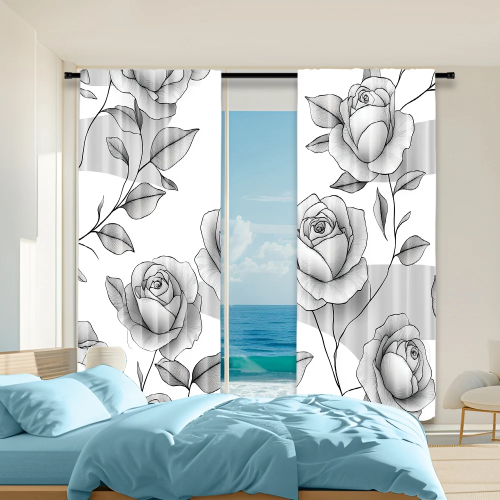 2 pcs, versatile polyester transparent curtains for home decoration Roses Stair pattern for use in bedrooms and living rooms
2 pcs, versatile polyester transparent curtains for home decoration Roses Stair pattern for use in bedrooms and living rooms