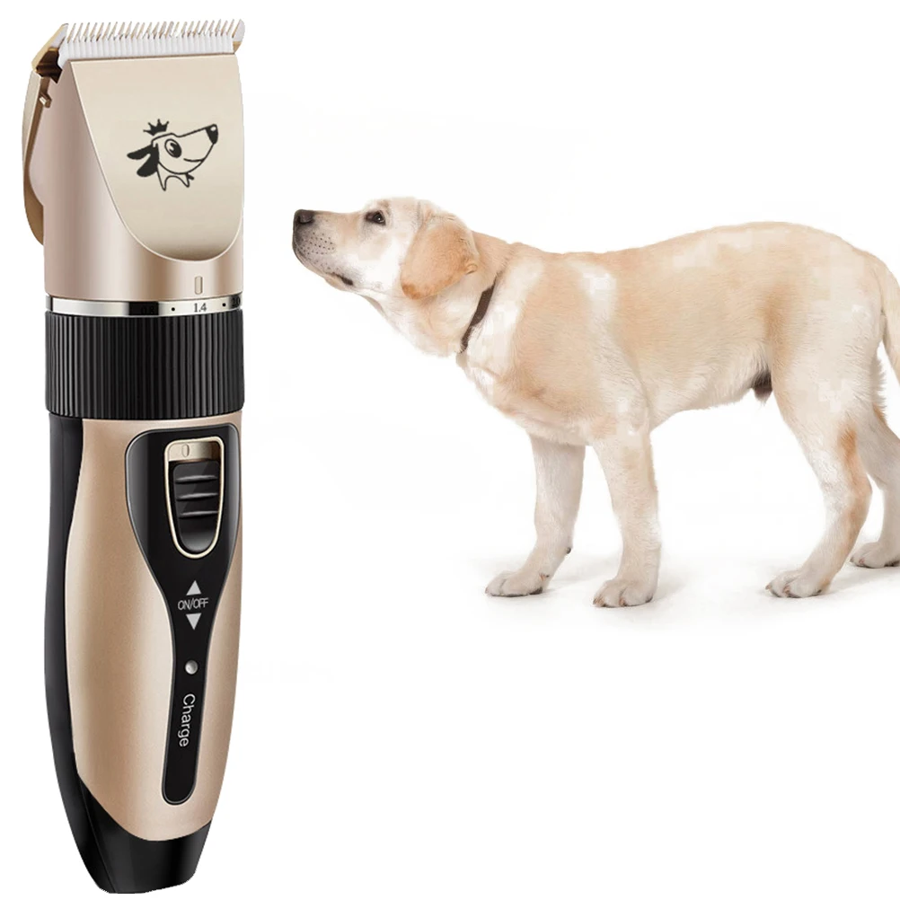 Usb Rechargeable Electric Pet Hair Grooming Kit Gold Quiet Low Vibration Titanium Ceramic Blade Detachable Combs 3Mm 4Mm
Usb Rechargeable Electric Pet Hair Grooming Kit Gold Quiet Low Vibration Titanium Ceramic Blade Detachable Combs 3Mm 4Mm