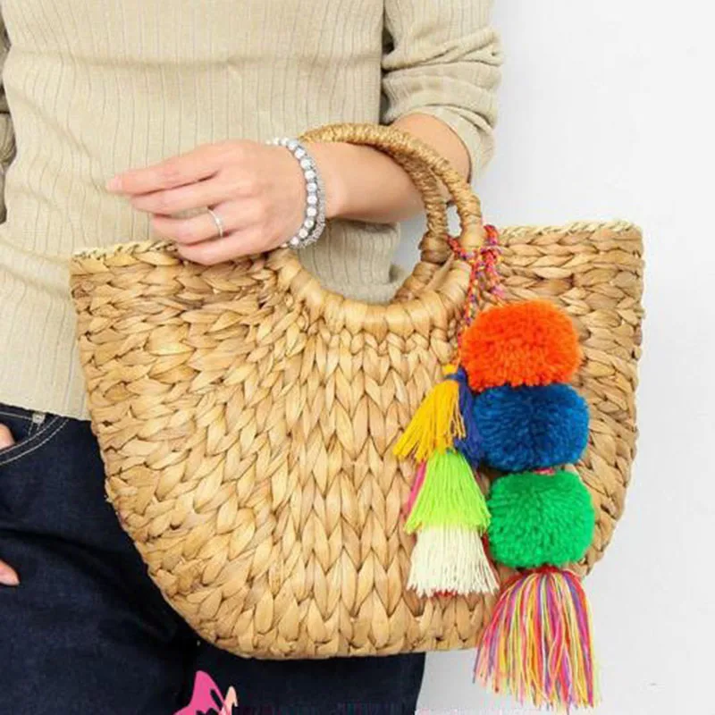 Hand woven corn skin handbag 2024 new tassel ball women bag summer vacation travel bag
Hand woven corn skin handbag 2024 new tassel ball women bag summer vacation travel bag