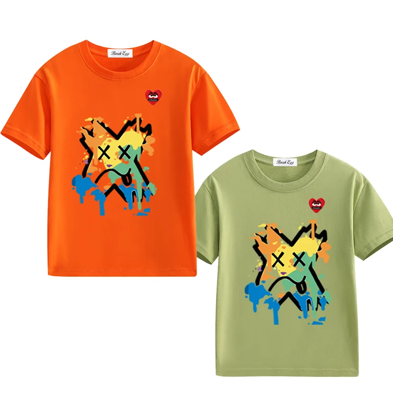 Crying Face Print Boy Girl T-shirt Cotton Cartoon Snag Heart Embroidery O-neck Short-sleeved Kid Straight Summer T-shirt
Crying Face Print Boy Girl T-shirt Cotton Cartoon Snag Heart Embroidery O-neck Short-sleeved Kid Straight Summer T-shirt