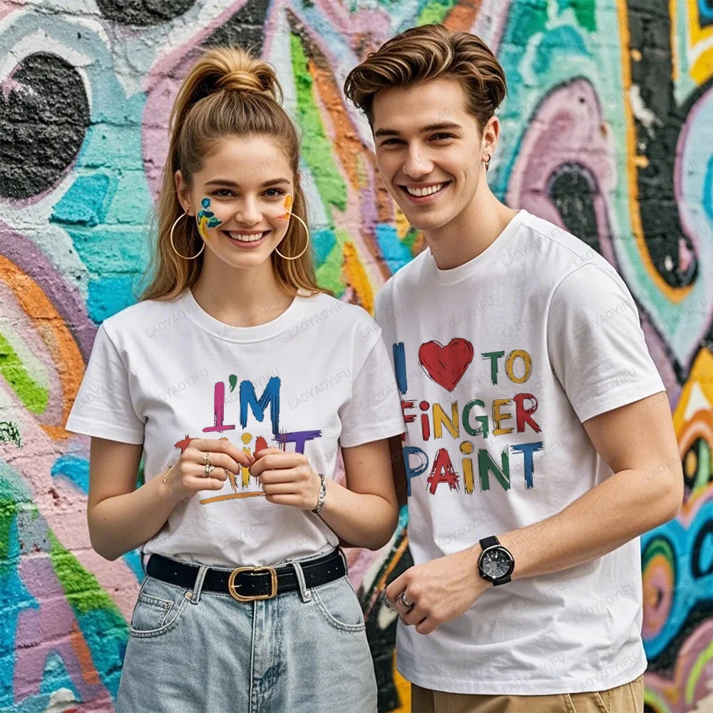 Summer Artistic Finger Paint Couple Tshirt Set I Love To Paint Matching Printed Cotton Tee Woman Man Funny Casual Wear T-shirts
Summer Artistic Finger Paint Couple Tshirt Set I Love To Paint Matching Printed Cotton Tee Woman Man Funny Casual Wear T-shirts
