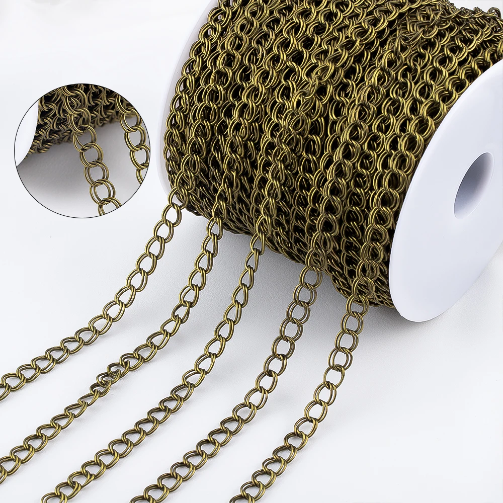 0.5/1/2M Double Circle Twisted Bronze Color Iron Chain DIY Jewelry Accessories Adjustable Vintage Boho Bracelet Making Material
0.5/1/2M Double Circle Twisted Bronze Color Iron Chain DIY Jewelry Accessories Adjustable Vintage Boho Bracelet Making Material