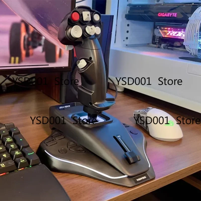 Dual Throttle Flight Sim Joystick - Adjustable Left/Right Hand Hall Sensor Controller with 19 Programmable Buttons for Combat
Dual Throttle Flight Sim Joystick - Adjustable Left/Right Hand Hall Sensor Controller with 19 Programmable Buttons for Combat