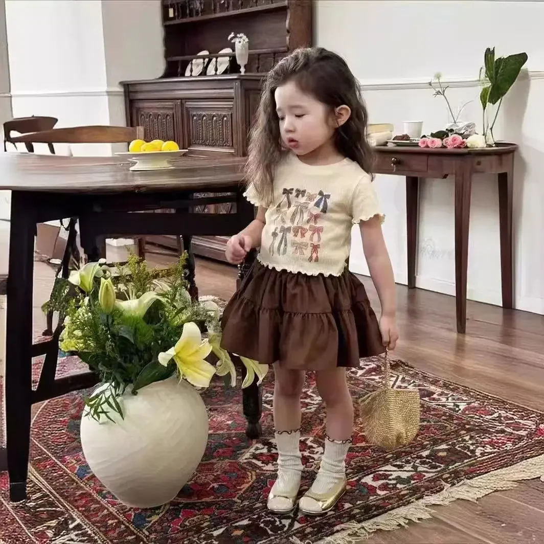 Kids Children Birthday Casual 2pcs Clothes 2025 Baby Girls Spring Autumn Summer Clothing Set Cute Bow Tops T Shirts+skirts
Kids Children Birthday Casual 2pcs Clothes 2025 Baby Girls Spring Autumn Summer Clothing Set Cute Bow Tops T Shirts+skirts