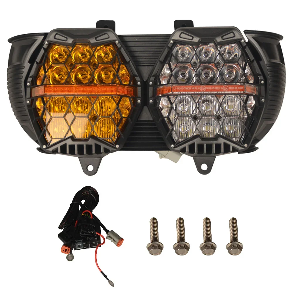 240W High Power Dual Motorcycles LED Headlight High Low Beam with DRL E24 Projector Head Lamp for Harley Road Glide 2015-2023
240W High Power Dual Motorcycles LED Headlight High Low Beam with DRL E24 Projector Head Lamp for Harley Road Glide 2015-2023