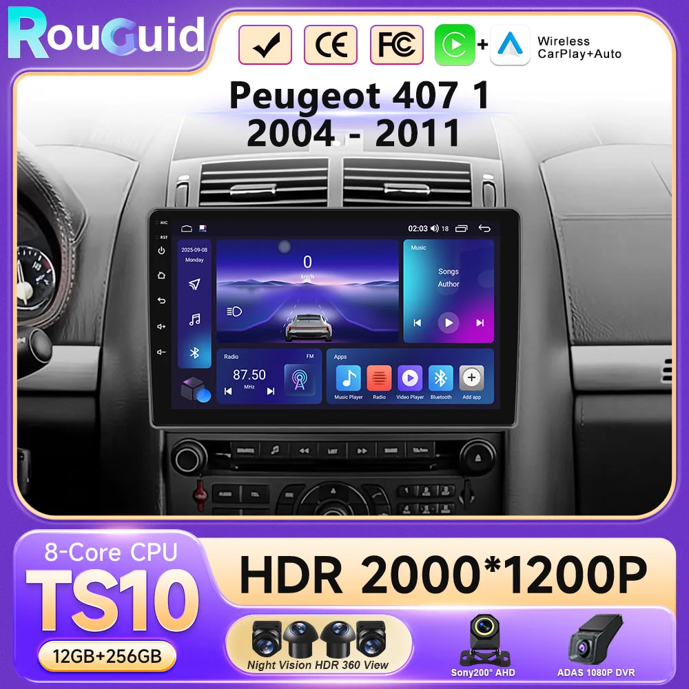 Android Auto For Peugeot 407 1 2004 - 2011 Car Radio Video Multimedia Player Navigation GPS Carplay Stereo 5G WIFI No 2Din DVD
Android Auto For Peugeot 407 1 2004 - 2011 Car Radio Video Multimedia Player Navigation GPS Carplay Stereo 5G WIFI No 2Din DVD