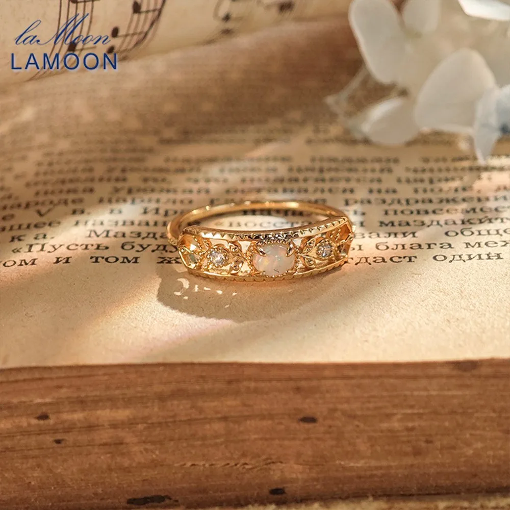 LAMOON Natural Opal Rings for Women Luxury S925 Sterling Silver Gold Plated Vintage Elegant Gift Japanese Style Fine Jewelry
LAMOON Natural Opal Rings for Women Luxury S925 Sterling Silver Gold Plated Vintage Elegant Gift Japanese Style Fine Jewelry