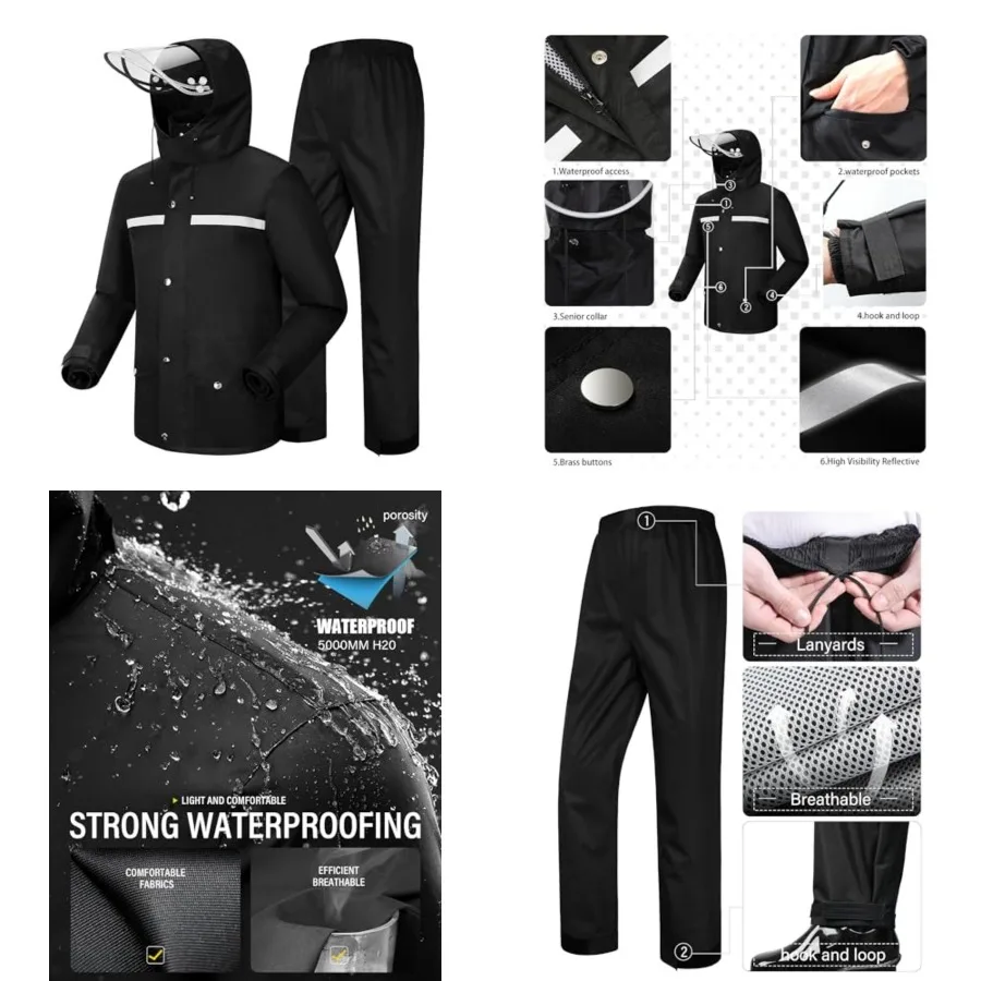 iCreek Rain Suit Waterproof Jacket and Pants Hi Vis Raincoat for Men and Women Reflective Outdoor for All-Sport Work
iCreek Rain Suit Waterproof Jacket and Pants Hi Vis Raincoat for Men and Women Reflective Outdoor for All-Sport Work