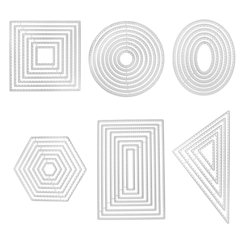 6Pcs Scrapbooking Cutting Dies Geometric Die Cut For Scrapbooking Carbon Steel Cutting Die for Photo Album Decoration
6Pcs Scrapbooking Cutting Dies Geometric Die Cut For Scrapbooking Carbon Steel Cutting Die for Photo Album Decoration