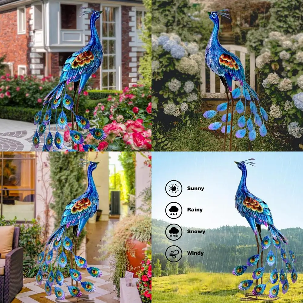 Metal Peacock Outdoor Garden Statue, Elegant Standing Bird Yard Art Decor for Patio Backyard Landscaping
Metal Peacock Outdoor Garden Statue, Elegant Standing Bird Yard Art Decor for Patio Backyard Landscaping
