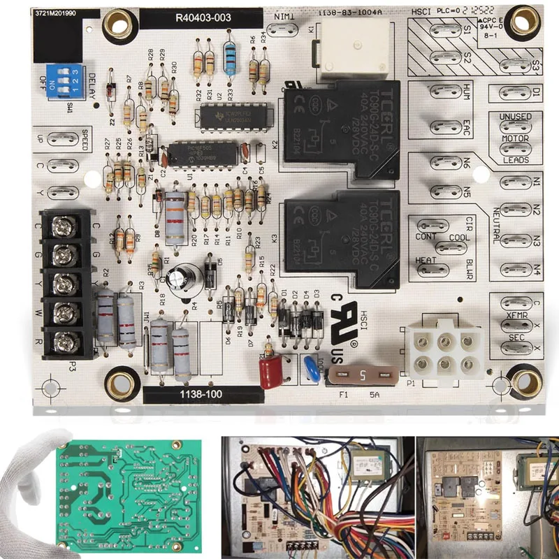 R40403-003 Furnace Blower Control Circuit Board, For All 40403-001, 40403-002, 20054502, ST9120A, B or C Blower Controls
R40403-003 Furnace Blower Control Circuit Board, For All 40403-001, 40403-002, 20054502, ST9120A, B or C Blower Controls