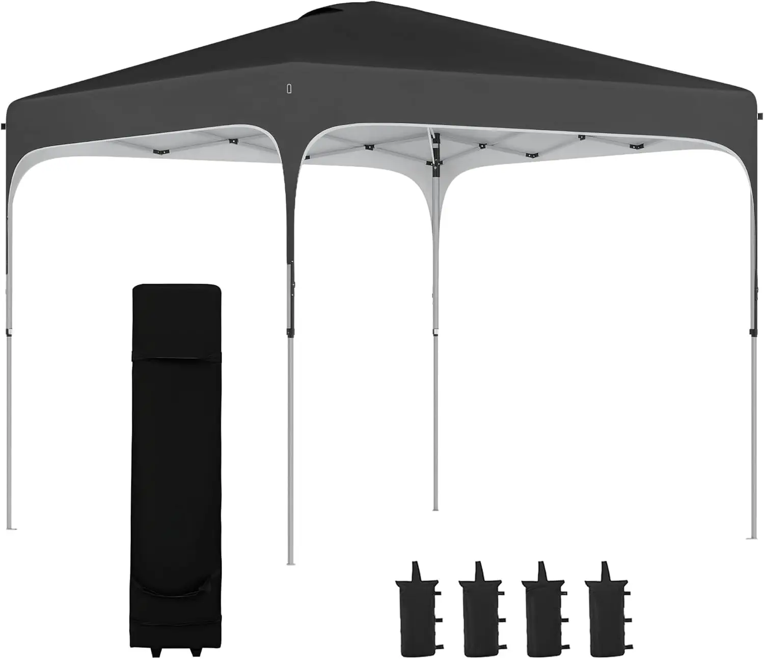 8' x 8' Pop Up Canopy Tent with Wheeled Carry Bag and 4 Sand Bags, Instant Sun Shelter, Tents for Parties, Height Adjustable,
8' x 8' Pop Up Canopy Tent with Wheeled Carry Bag and 4 Sand Bags, Instant Sun Shelter, Tents for Parties, Height Adjustable,
