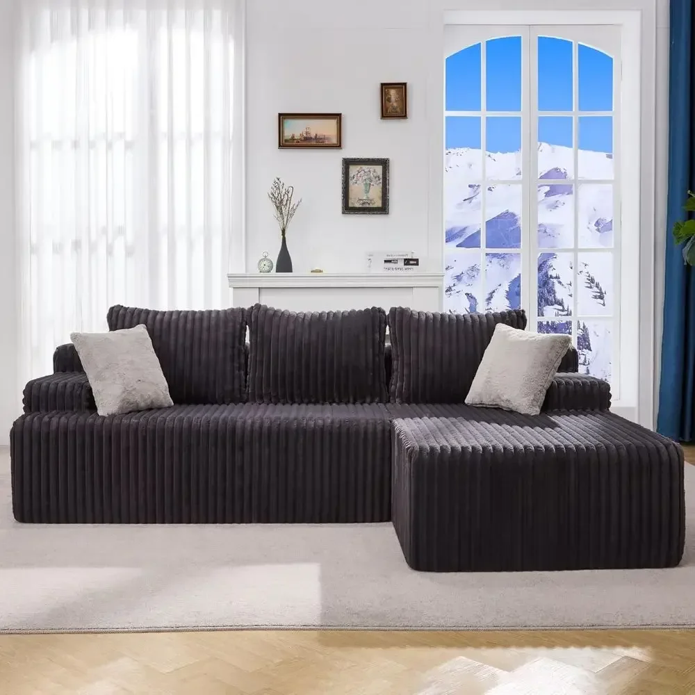 Memory Foam Sectional Sofa with Oversized Chaise for Living Room (Grey Stripe, 96 Right-facing Chaise)
Memory Foam Sectional Sofa with Oversized Chaise for Living Room (Grey Stripe, 96 Right-facing Chaise)