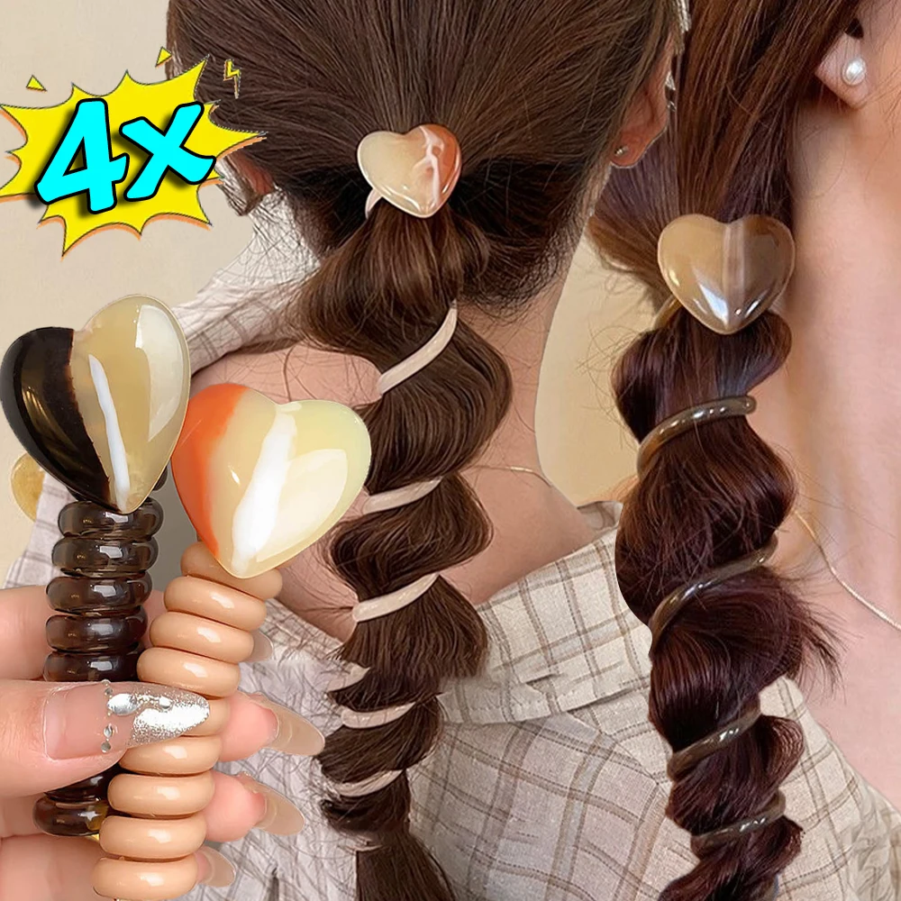 Telephone Wire Hairband Elastic Heart Shape Rubber Bands Hair Ties Loop Spiral Headbands Ponytail Holders Women Hair Accessories
Telephone Wire Hairband Elastic Heart Shape Rubber Bands Hair Ties Loop Spiral Headbands Ponytail Holders Women Hair Accessories
