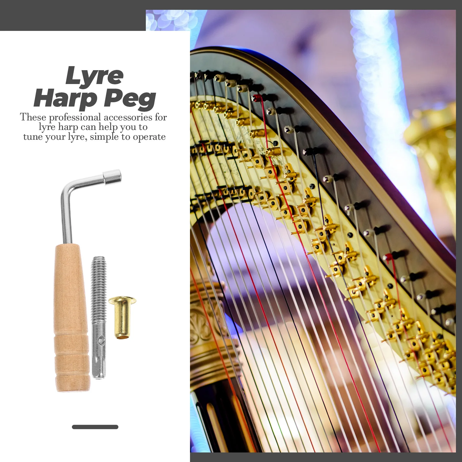 1 Set String Fixator Pegs Set Harp Strings Changing String For Lyre Strings Harp Pegreplacement Parts Pin Wrench Changing Part
1 Set String Fixator Pegs Set Harp Strings Changing String For Lyre Strings Harp Pegreplacement Parts Pin Wrench Changing Part