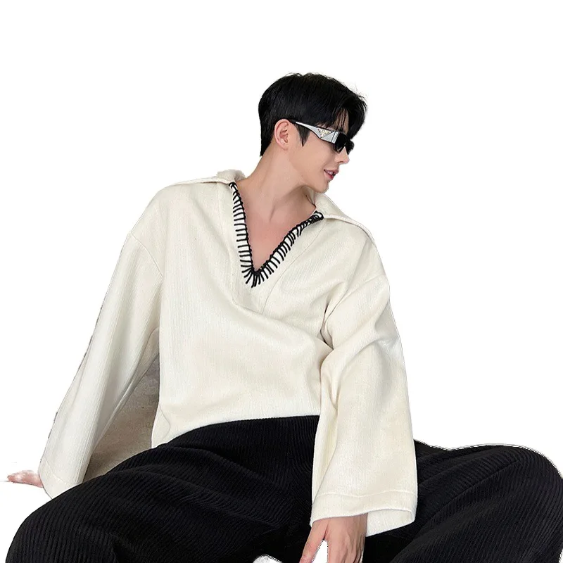 Spring Casual Fashion Versatile Contrasting Color V-neck Woven Rope Decorative Sweater
Spring Casual Fashion Versatile Contrasting Color V-neck Woven Rope Decorative Sweater