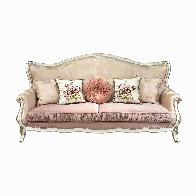 French sofa European fabric court embroidery lotus romantic pink sofa
French sofa European fabric court embroidery lotus romantic pink sofa